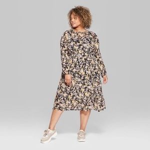 Wild Fable Floral Tiered Mesh Midi Dress